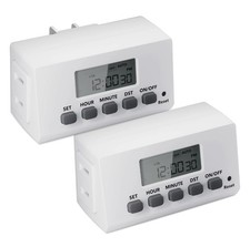 BN-LINK Indoor Digital Timer Outlet,24 Hour 2-Prong,2-Pack, 2 Prong