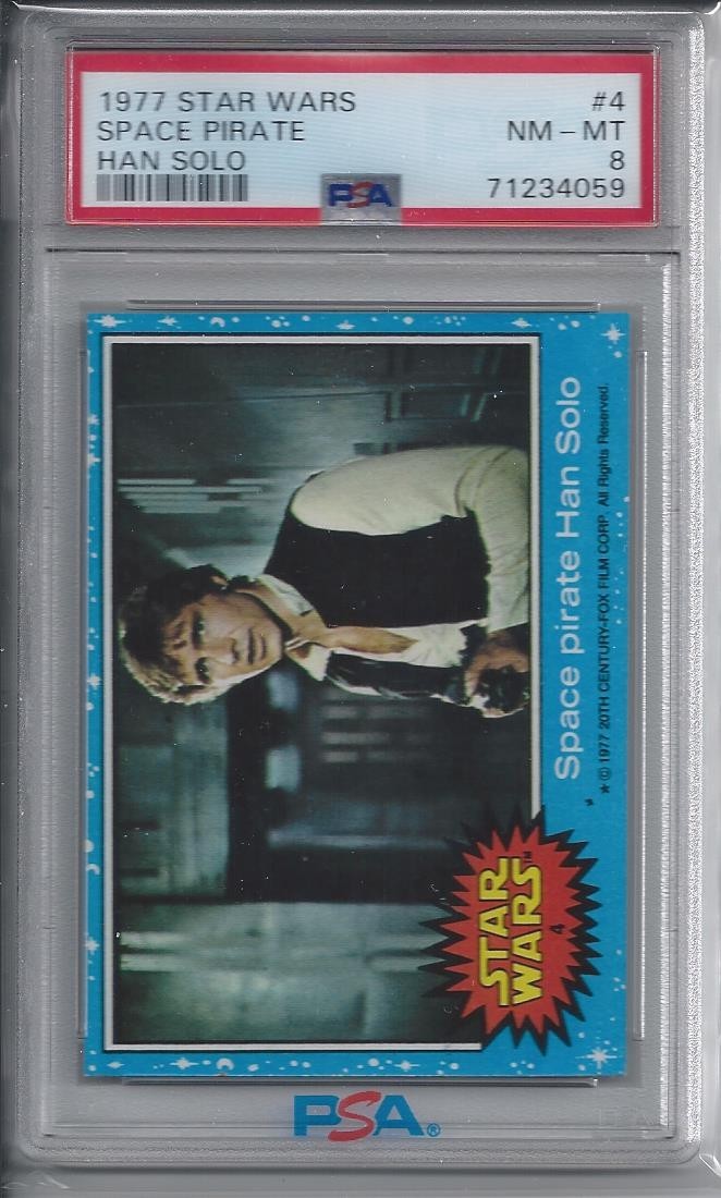 1977 Topps Star Wars Series 1 Space Pirate Han Solo #4 -  PSA 8 NM-MT