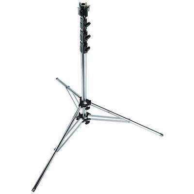 Manfrotto 15.6' Chrome Super Steel Cine Stand with Leveling Leg, Holds 26 Lbs