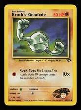 Brock's Geodude 68/132 Unlimited Common Gym Challenge Pokemon Card