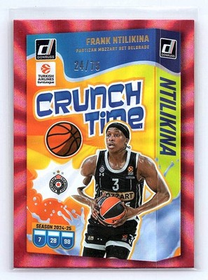 Frank Ntilikina 2024-25 Donruss EuroLeague #17 Crunch Time Red Laser #/75