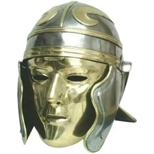 Roman Imperial Gallic Centurion Helmet   18g Steel Soldier Mask Face Guard LARP