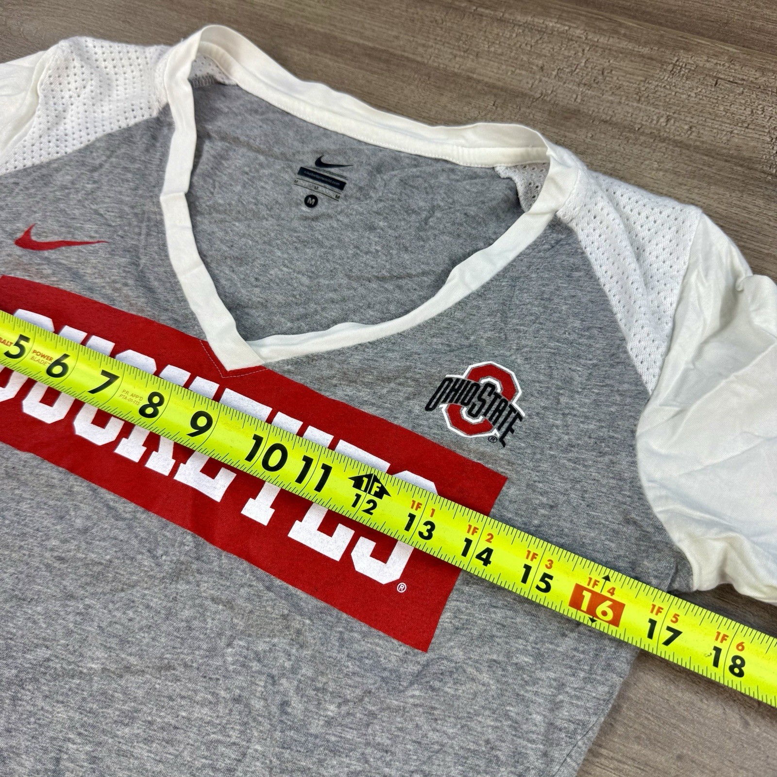 Ohio State Buckeyes Nike V-Neck T-Shirt Womens Medium Gray Sports Baseball Style thumbnail 12