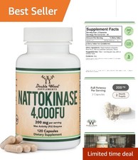 Double Wood Nattokinase 4000 FU - 120 Count Capsules for Vascular  Heart Health