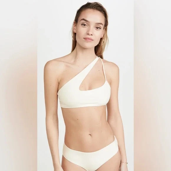 Top de bikini MIKOH Queensland 2 hombros cruzados crudo talla M Foto 3 de 3