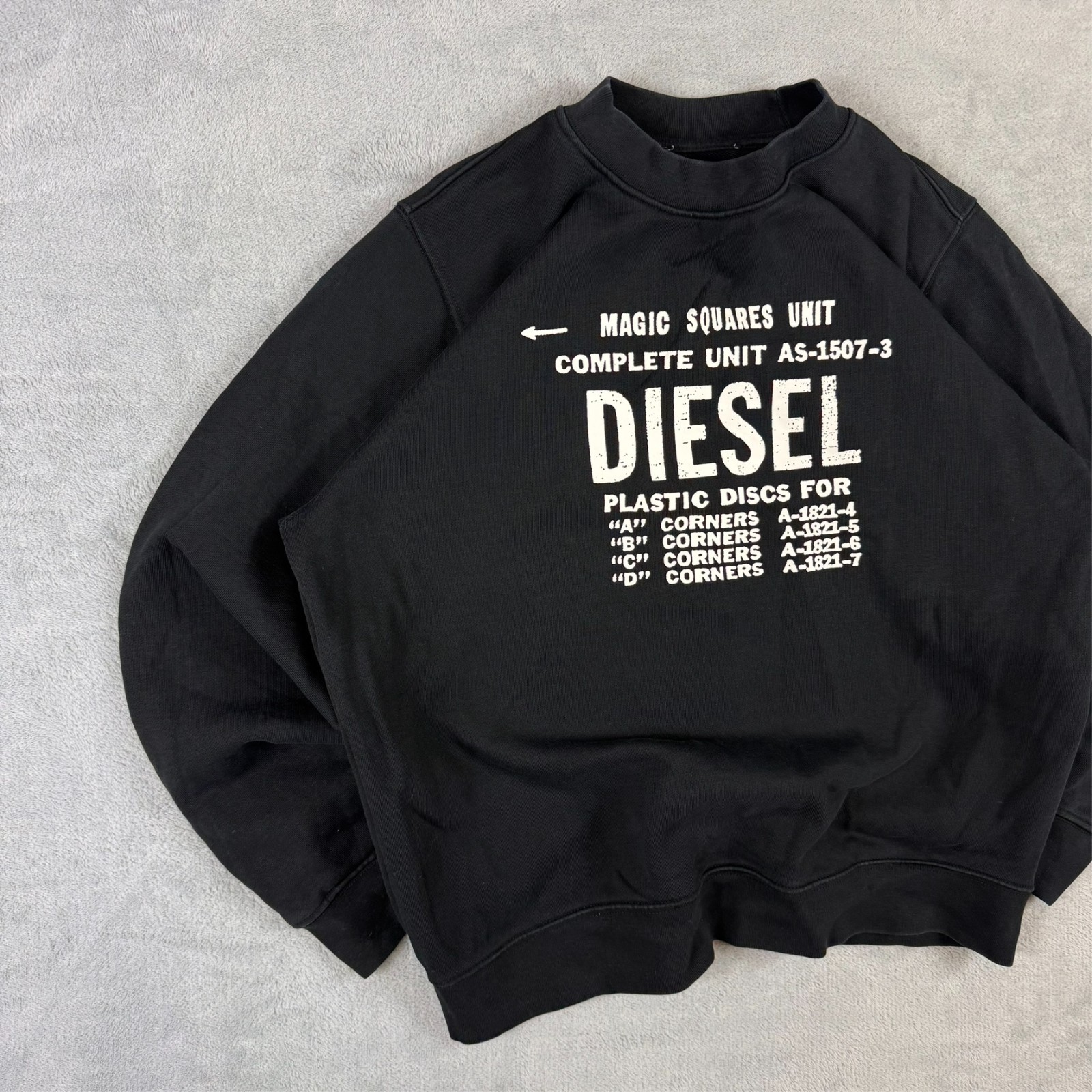 VTG Diesel Industrial 'S-GIR B5' Black Graphic Logo Medium Pullover Sweatshirt image 2