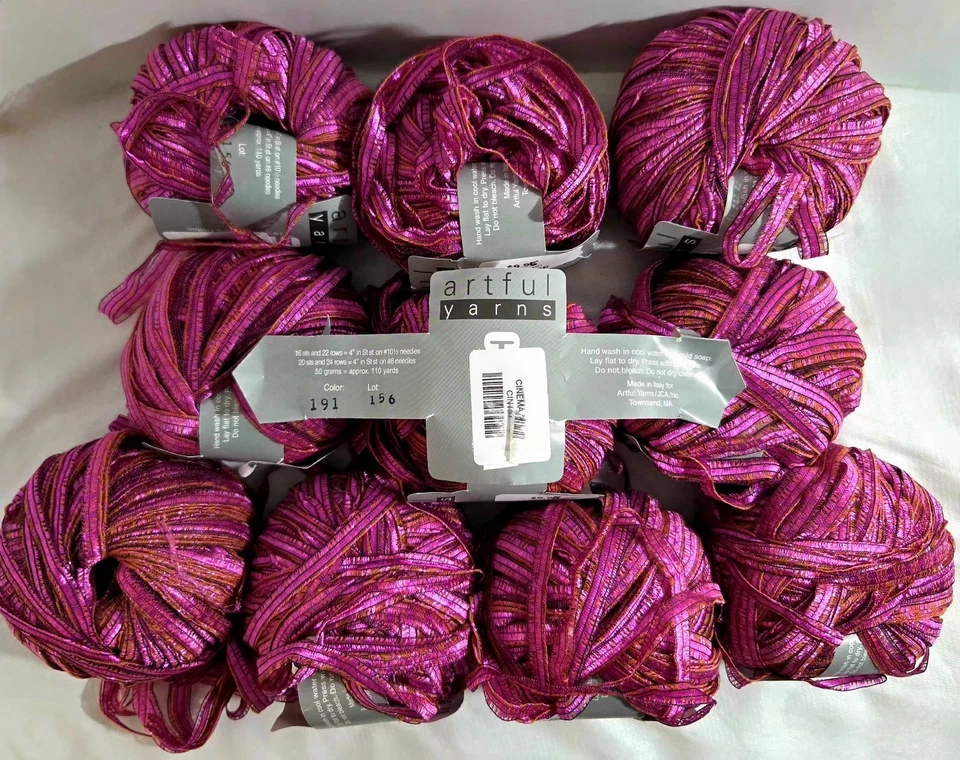 Artful Hilos CINE 10 Madejas Paquete Magenta Cobre Metálico CINTA NOVEDAD HILO Foto 4 de 4
