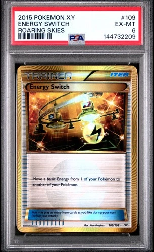 2015 POKEMON XY ROARING SKIES #109 ENERGY SWITCH PSA 6