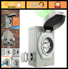 30 Amp 4 Prong Generator Power Inlet Box, NEMA L14-30P, Weatherproof, 7500W, Out