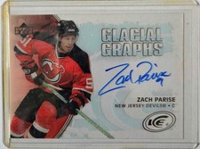 2005-06 Upper Deck Ice  Glacial Graphs Zach Parise GG-ZP Auto Rookie New Jersey 