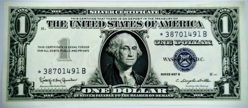 $1.00 SILVER CERTIFICATE 1957 B UNCIRCULATED FR-1621 GRANAHAN-DILLON MS++.