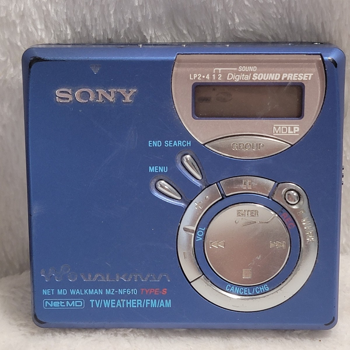 Sony MZ-NF610 Type S Net MD MiniDisc Walkman Portable Player Blue