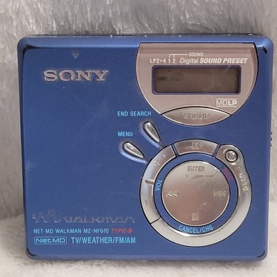 希少 ソニー MDウォークマン NetMD MZ-NF610 再生確認済 Sony MZ-NF610 Type S Net MD MiniDisc Walkman Portable Player Blue