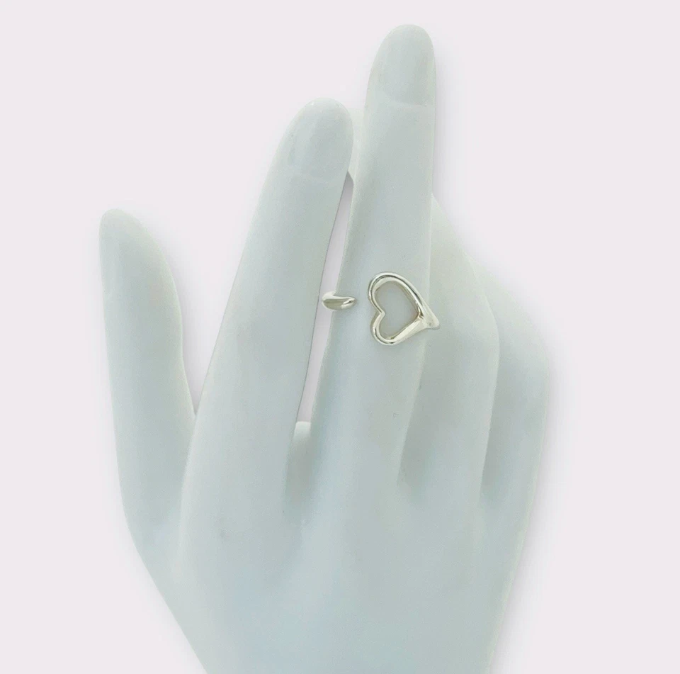 ПОДЛИННЫЙ Tiffany & Co Эльза Перетти открытый сердце кольцо - сердце кольцо размер K 1/2 - Изображение 2 из 4