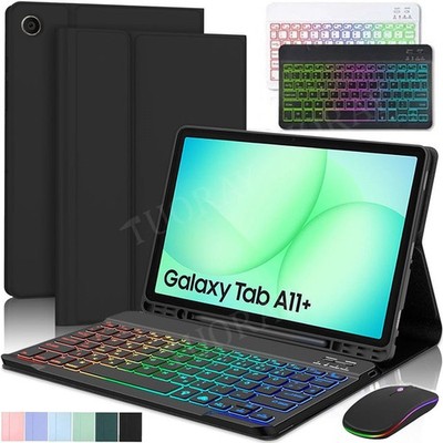 Hülle Für Samsung Galaxy Tab A9+ A11 Plus S11 S10 FE S9 Beleuchtet Tastatur Maus