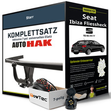Für SEAT Ibiza Fliessheck III 6L1 Anhängerkupplung starr +eSatz 7pol uni 02- NEU