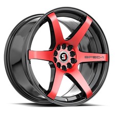 17x8 Spec-1 Spt-32 Gloss Black Red Machined Wheels 5x1105x4.5 42mm Set Of 4