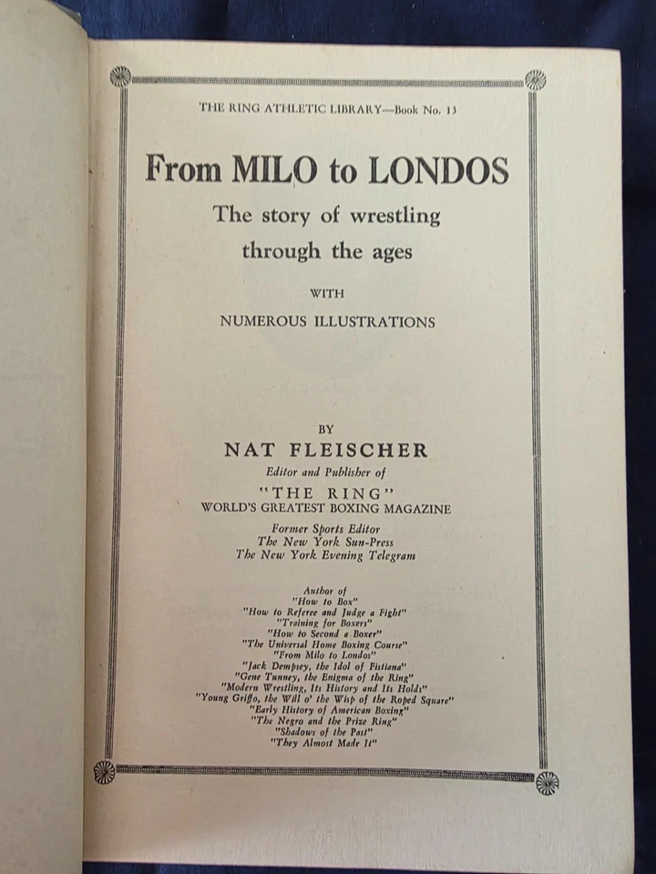 FROM MILO TO LONDOS / Nat Fleischer / Signed 1st / RARE Wrestling History 1936 - Imagem 3 de 4