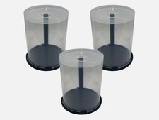 3 X CD DVD Plastic Cake Tub holds 100 Disks Spindle Storage Box Empty NEW Case