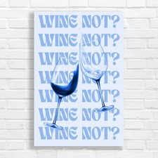 Wine Tasting Experience Blue Canvas Print Large Picture Wall Art