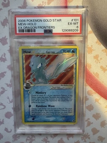 2006 Pokemon EX Dragon Frontiers Gold Star Mew #101/101 Holo Delta Species PSA 6