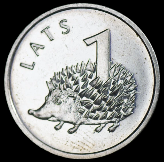 Latvia Latvija coin 1 Lats 2012 - Hedgehog. # 053 - Image 3 of 3