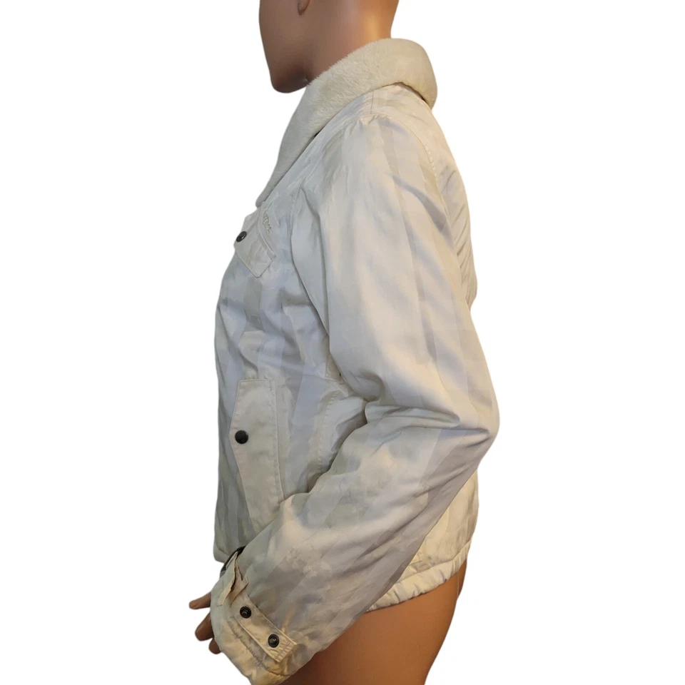 Burton Jacket Womens Small Snowboard Ski Insulated Fur Lined Beige Warm Beige - Image 2 of 4