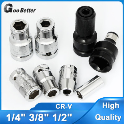 Impact Socket Adapter Square 1/4'' 3/8'' 1/2'' To Hexagon Hex Bit Holder Converter