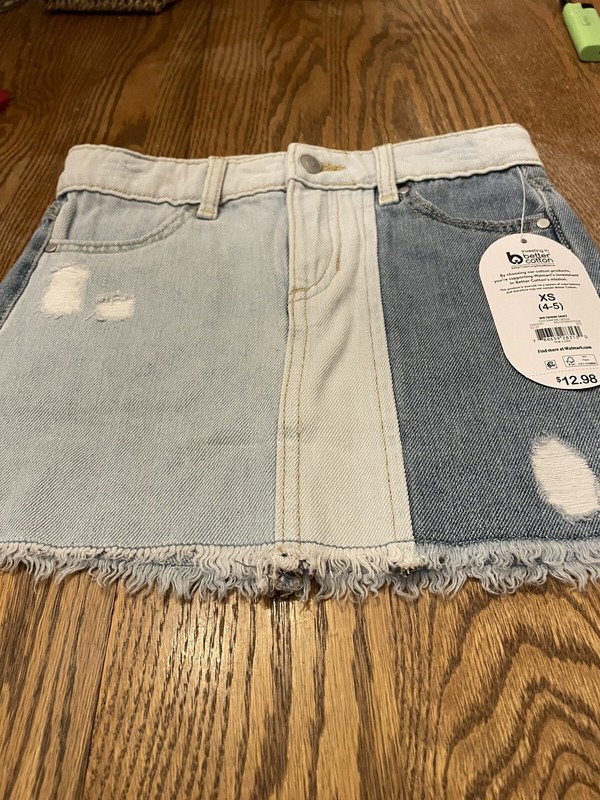 Denim Skirt, Size Xs, 4-5, For Girl, New
