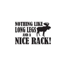 Moose Hunting Nice Rack Humor - Decal - Multiple Color & Sizes - ebn1068