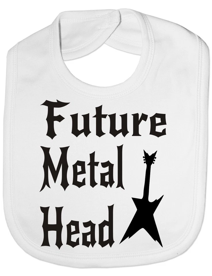 PRINTSHOP2000 Future Metal Head Rock Baby Fütterungslätzchen Geschenk