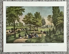 Vintage 1952 Currier & Ives "Central Park, The Drive" Art Print