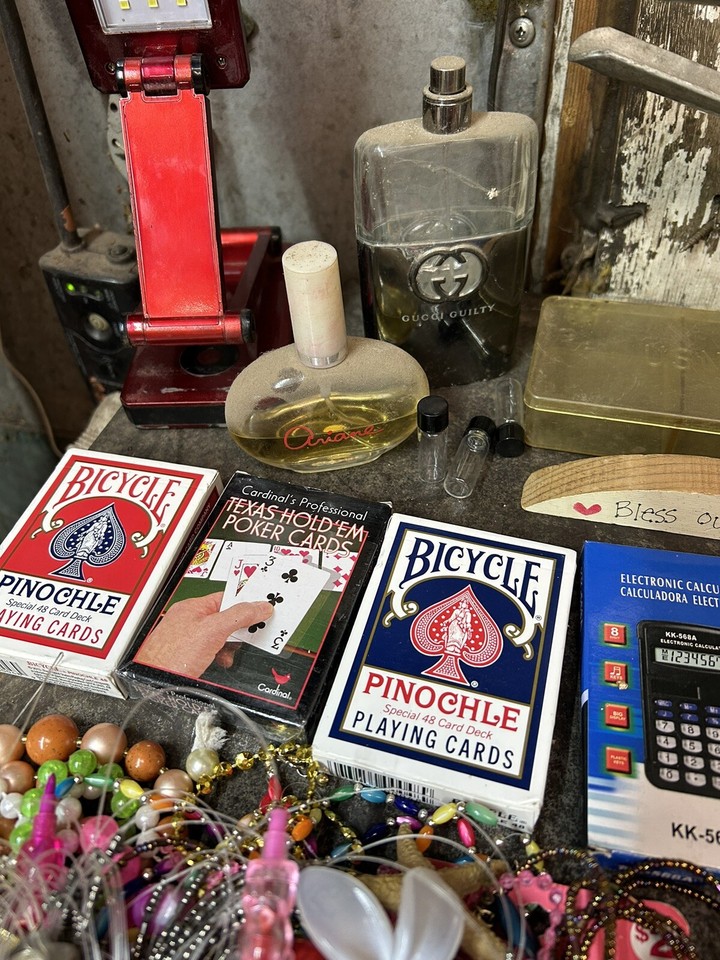 Junk Drawer Lot Watches Damascus Knives Coins Silver Jewelry Costume