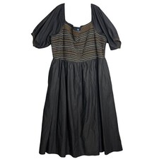 Old Navy Fit And Flare Off Shoulder Cotton Poplin Smocked Maxi Dress Womens 4X