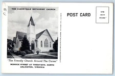 c1940 Arlington Virginia Postcard Cherrydale Methodist Church Monroe Street