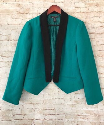 INC International Concepts Open Front Shawl Collar Blazer - Green