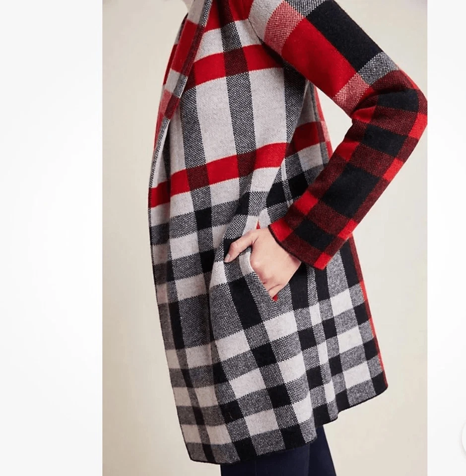 Anthropologie Field & Flower Cressida Hooded 100% Wool Sweater Coat Size XS - Image 3 of 4