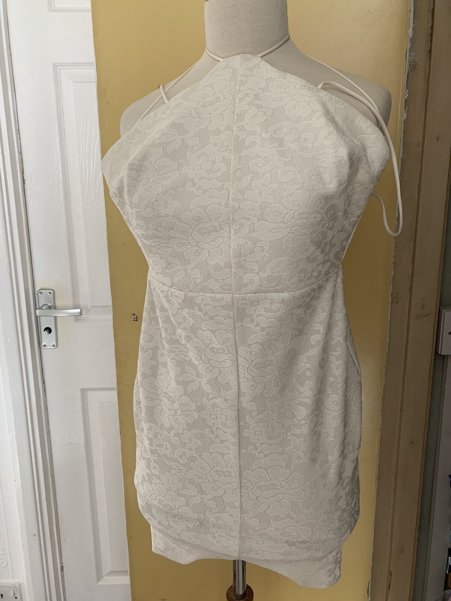 chinese dress ladies Honey Couture MICHELLE White Lace & Crochet Bodycon Dress