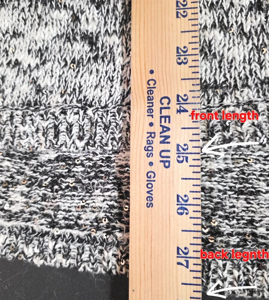 Suéter Top Rock and Republic Mujer XL Negro Blanco Lentejuelas Tejido Ropa de Salón Acogedor Foto 3 de 4