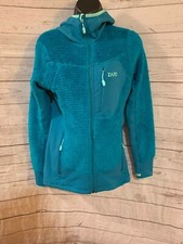 Zajo Polartec Women  s Turquoise Active Wear Hooded Full Zip Jacket Size S