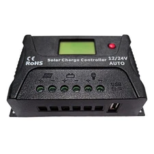 ALEKO Solar Charge Controller 20A Intelligent 2 USB Ports Display 12/24V