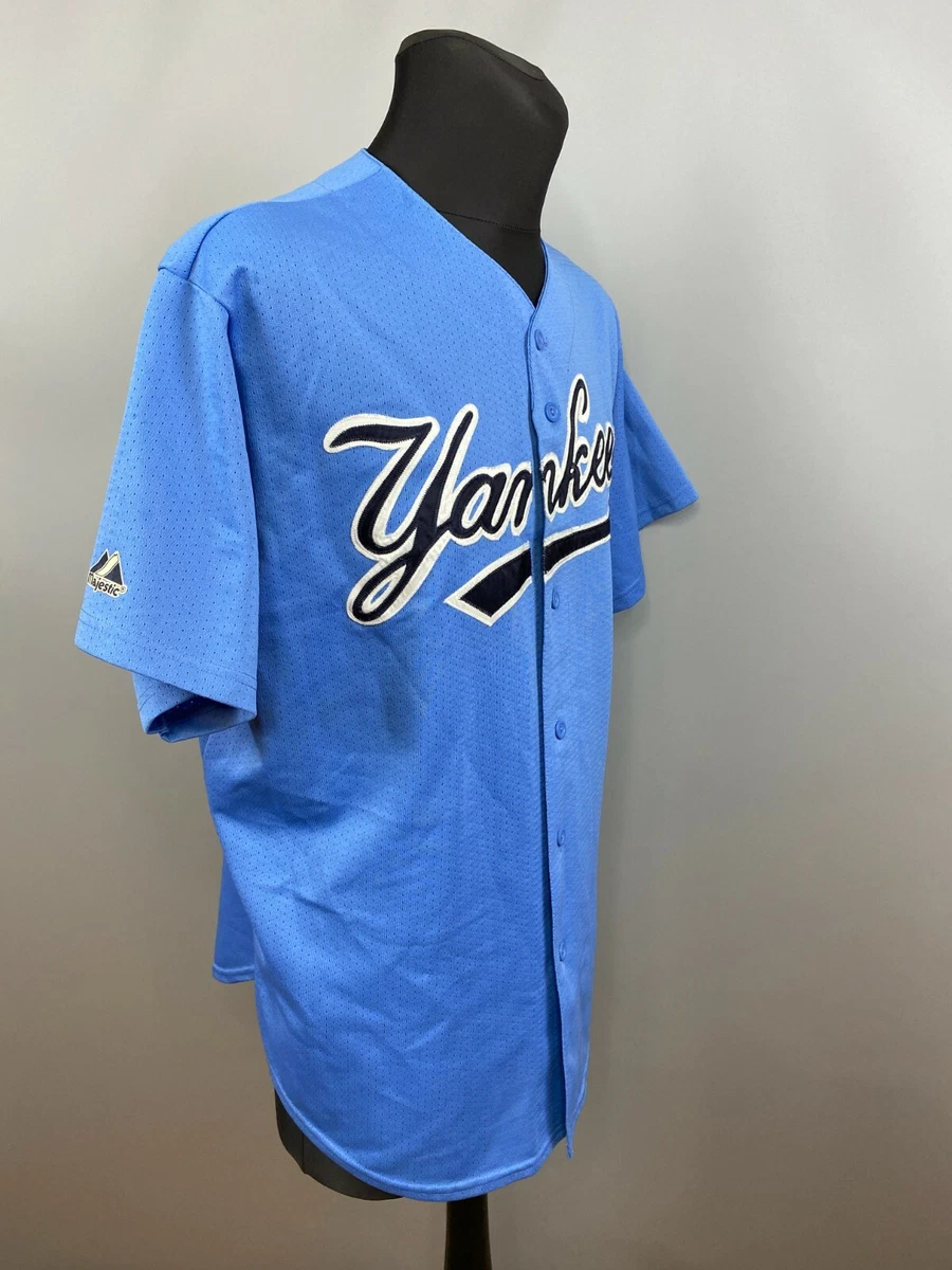 New York Yankees MLB Baseball Blue Adult XXL Majestic Long Sleeve T-Shirt *  NWT * Blemished