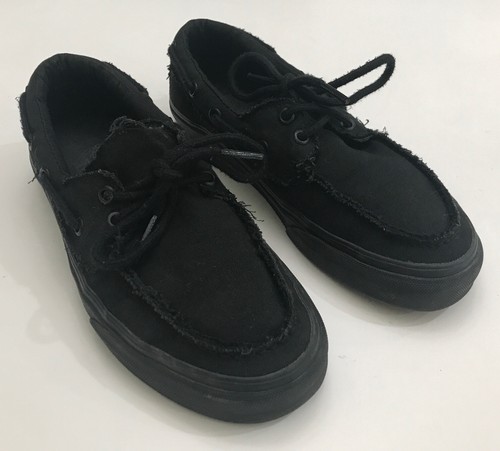Men'S VANS Black Canvas Scarpe da barca in pizzo stile mocassino scarpa da  uomo taglia 5 WOMEN'S 6.5 TB4R | eBay