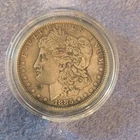 1885 Morgan Silver Dollar $1 Circulated Silver Coin in Protective Case