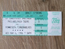 Philadelphia 76ers Minnesota Timberwolves Ticket 1996 Garnett 19 Rebounds Rookie