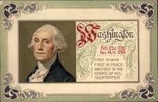 George Washington Patriotic Gilt Embossed Winsch c1900s-20s Vintage Postcard
