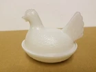 Vintage Indiana Glass Milkglass Hen On A Nest