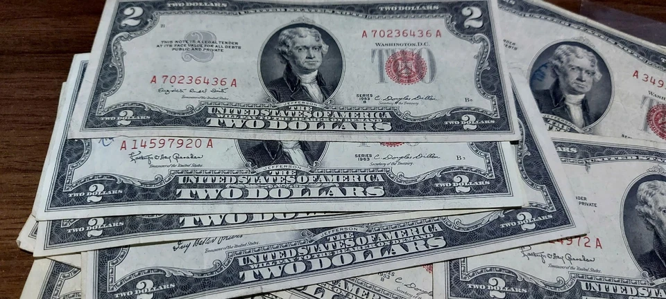 1 Pcs 1953 or 1963 Two Dollar Bill Red Seal XF ( You choose ) - Image 2 of 4