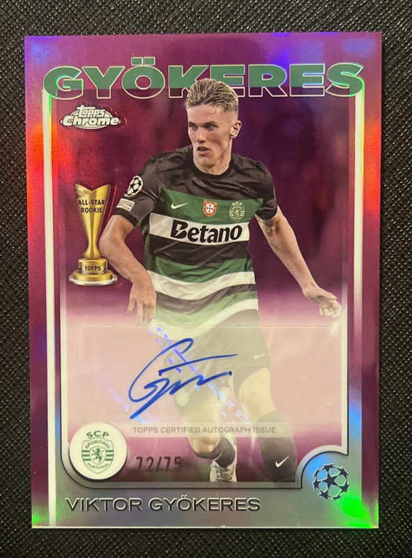 VIKTOR GYOKERES - AUTOGRAPH MAGENTA #/75 ALL-STAR - 24-25 CHROME UEFA