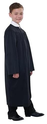 Унисекс судья костюм наряд с кружевной воротник платье вверх размер S M черный - Изображение 4 из 4